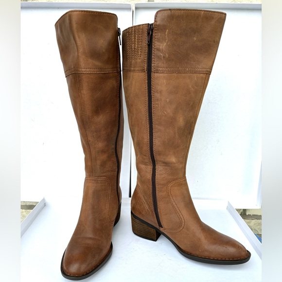 NWOT BORN Sz 7M CBFC19 Style Knee High Leather Brown Boots - Picture 3 of 16